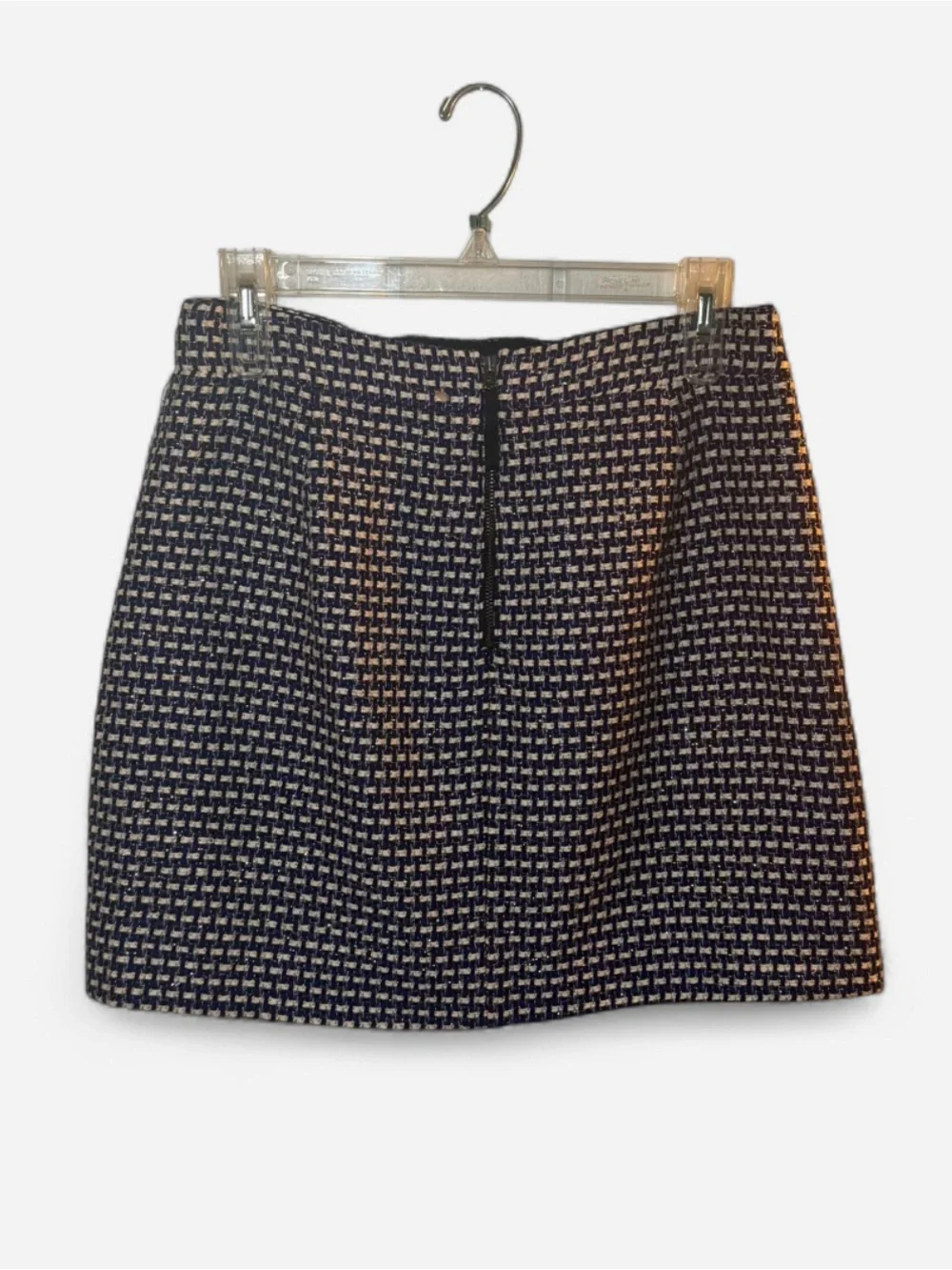 J. Crew Postage Stamp Mini Tweed Skirt Navy Black White Style #95565 Size 6